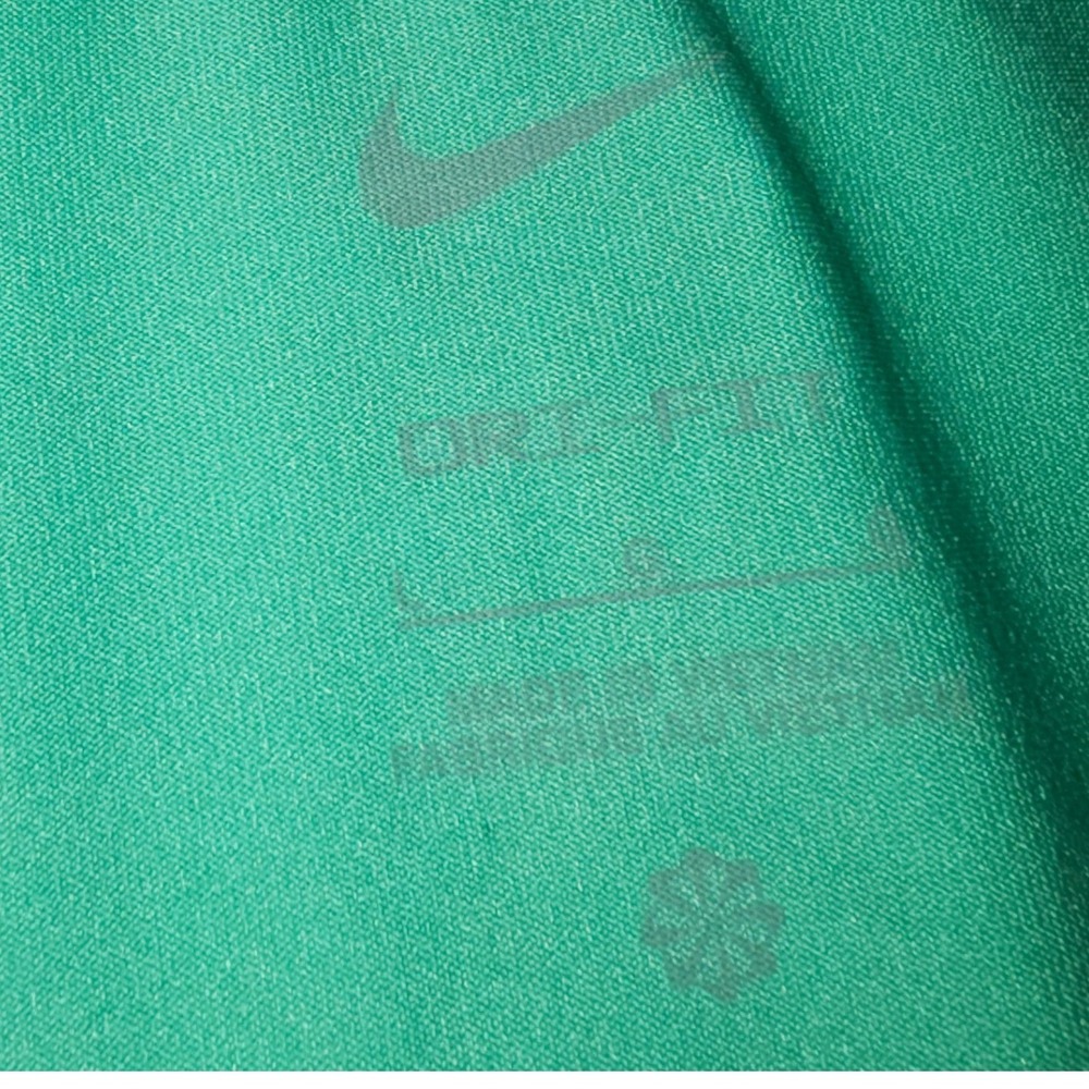 Nike Golf Shirt Mens Large Green Like New Tiger Woods Collection Dri-FIT Stripe - Picture 5 of 5